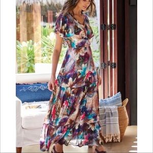 Soft Surroundings Italian Dreams Tiered Maxi Dress NWOT TALL Medium (10-12)